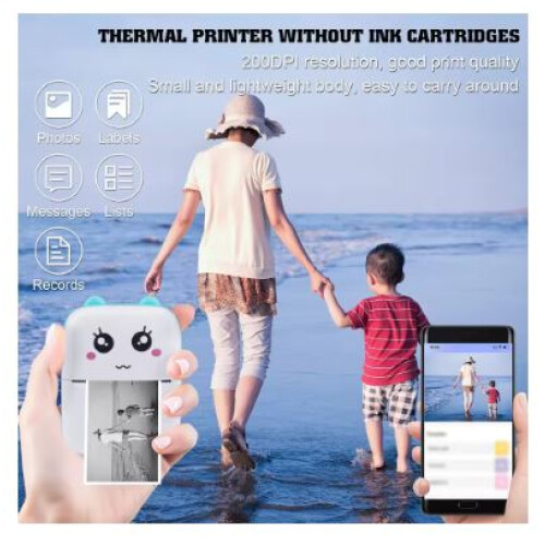 Mini Bluetooth Thermal Printer Wireless Label & Photo Printer Android 1