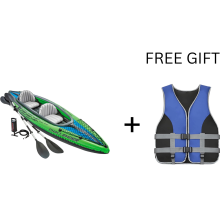 Intex Challenger Inflatable Kayak Set with Aluminum+FREE GIFT Jackets