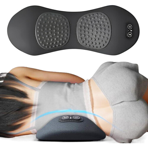 (Dark Gray) 3-in-1 Back Massager, Electric 3 in 1 Back Massager with Traction Lifting and Vibration Massage and Heat Compress Against Pain, Backs Massagers