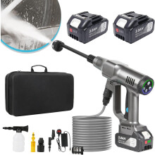 Cordless Pressure Washer,Max 200 Bar - 3 Adjustable Levels Portable Pressure Washer,6-in-1 Pressure Nozzle,with 2-Pack 3.0Ah 18V Battery Pressure