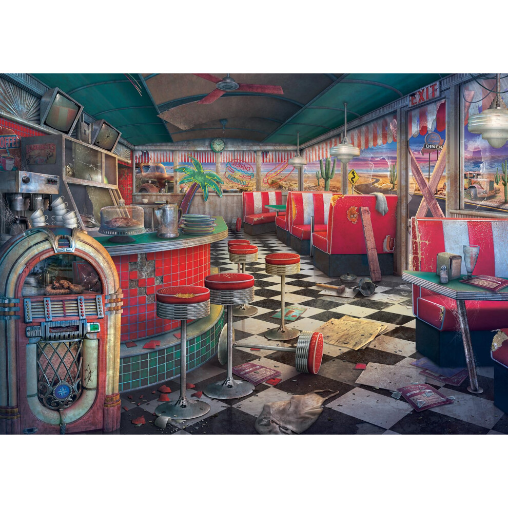 Ravensburger Abandoned Places: Decaying Diner - 1000 Piece Jigsaw Puzzle For Adults | Unique Artistic Design Durable Pieces | Fsc-Certified Materials