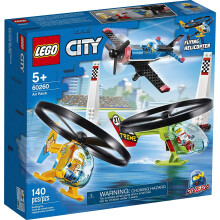 LEGO City Flygkapplöpning 60260 Helikopterleksak, Inkluderar 2 Ripcord Helikoptrar, Stuntplan, 2 Pyloner