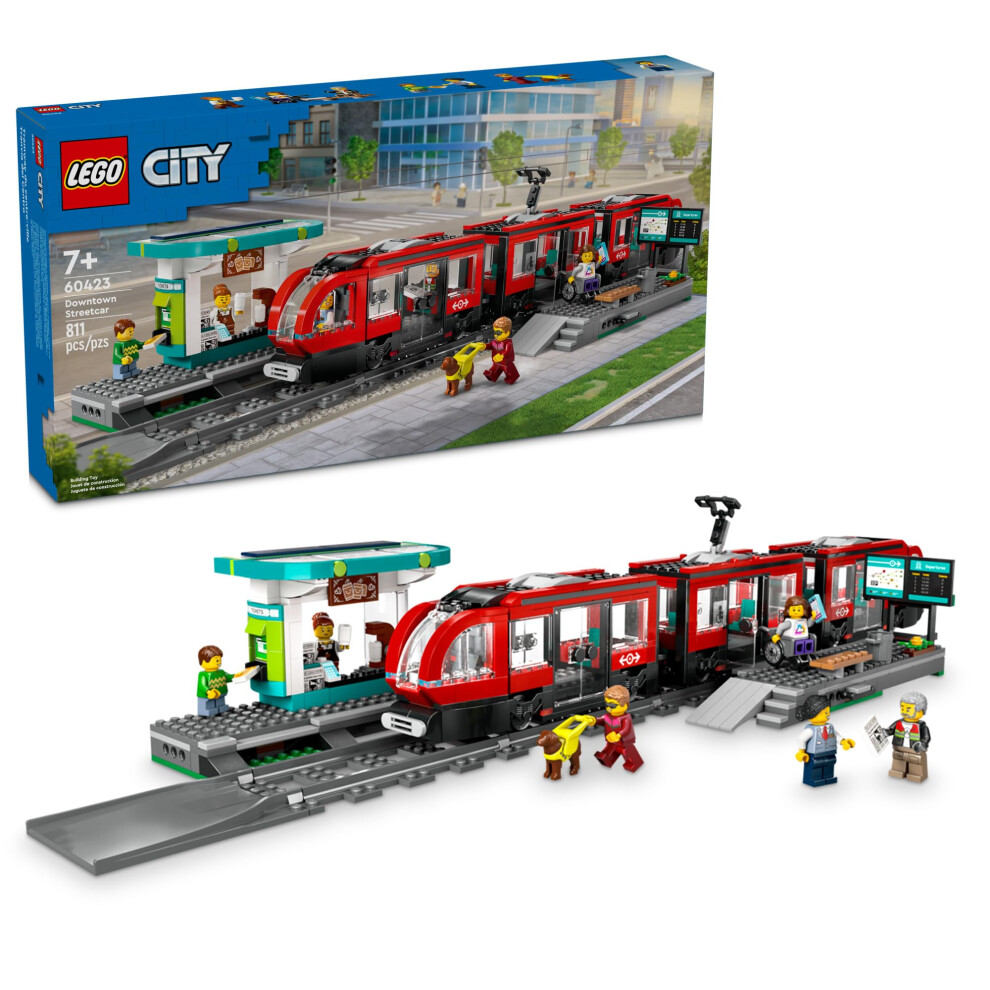 Lego City Downtown Streetcar And Station Train Set - Kids Toy Train Building Set For Pretend Play & Imagination Ages 7+ - Gift Ideas For Boys & Girls