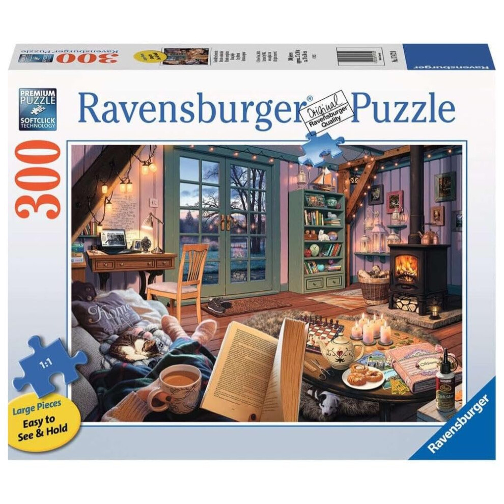 Ravensburger Cozy Retreat 300 Piece Large Format Jigsaw Puzzle For Adults - 17472 - Every Piece Is Unique Softclick Technology Means Pieces Fit Toget