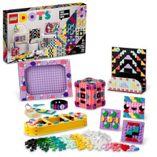 LEGO DOTS Designer Toolkit 10 in 1 Patronen Bouwspeelgoed 41961 Kunst- en knutselset voor creatieve kinderen Ontwerppatches Fotolijstje, Potloodhoude