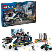 LEGO City Poliisin liikkuvan rikoslaboratorion kuorma-autolelu Roolileikki Poliisilelu sis lt m nkij n, 2 poliisia, 1 tiedemiehen ja 2 roiston