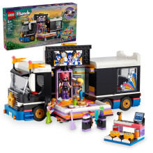 LEGO Friends Pop Star Music Tour Bus tocam juntos Toy Socioemocional Musical Toy com 4 Mini-Doll Personagens Toy Truck Building Kit Music Gift Pa