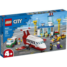 LEGO City Central Flygplats 60261 Byggleksak med Passagerarflygplan, Byggnad, Tankbil, Bagagebil och 6 Minifigurer