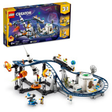 LEGO Creator 3 in 1 Montagne russe spaziali, parco divertimenti ricostruibile, da costruire come montagne russe, torre di caduta o giostra girevo