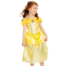 Kostium Disney Princess Belle dla dziewczynek, idealny na imprezę Halloween lub do zabawy w udawanie, rozmiar dziecięcy 4-6X