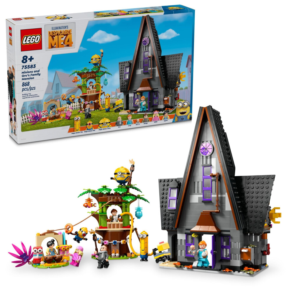 Lego Despicable Me 4 Minions And Gru's Family Mansion Minions Toy House And Tree Playset From Movie Fun Despicable Me Toy Creative Gift For Boys An