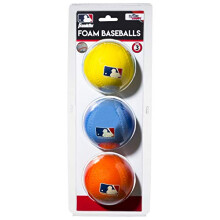 Franklin Sports Foam Baseballs - Soft Foam Practice Baseballs for Kids - Perfect for Hitting and Indoor or Outdoor Play - 3 Pack - Official MLB L