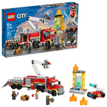 LEGO City tuzparancsnoki egysg 60282 ptokszlet; Szrakoztat tuzolt jtk ptokszlet gyerekeknek, j 2021 (380 darab)