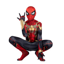 Costume Ufficial Marvel Spider-Man Youth Deluxe Zentai - Spandex Stretch con Zip Nascoste (L) Multi