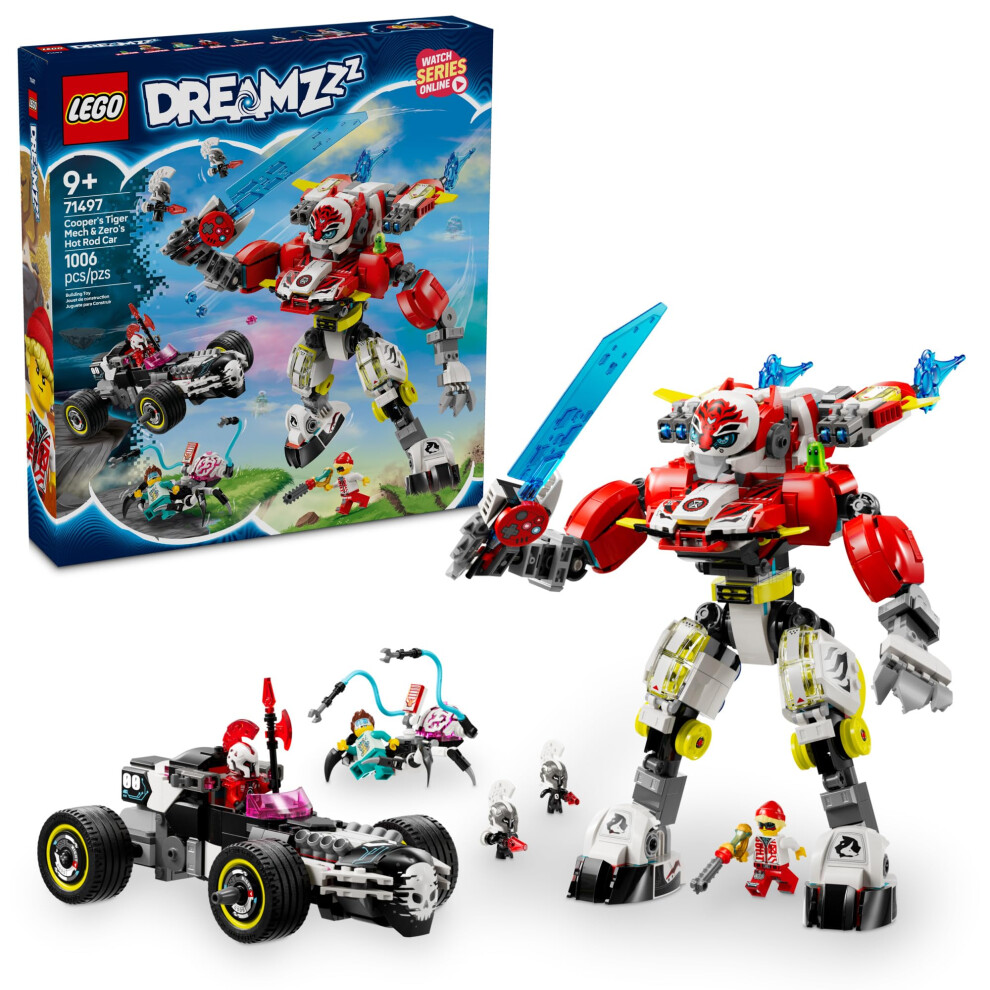 Lego Dreamzzz Cooper's Tiger Mech & Zero's Hot Rod Car Toy - Building Robot Toy For Kids, Boys And Girls, Ages 9+ - Building Kit For Pretend Play - Gi