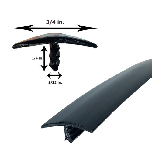 T-Molding Arcade Mame - Μαύρο Λείο - 3/4" - 20'