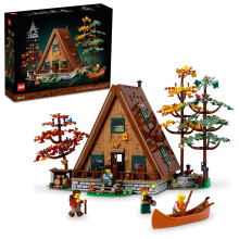 LEGO Ideas A-Frame Cabin 21338 Collectible Display Set, Buildable Model Kit for Adults, Gift for Nature and Architecture Lovers, Includes 4 Customizab