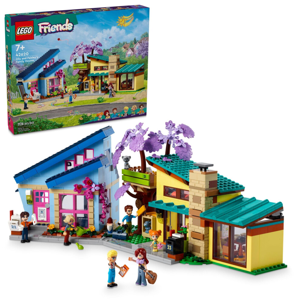 Lego Friends Olly And Paisley's Family Houses Toy For Kids With 5 Mini-Doll Figures For Creative Play Two-Story Home With Treehouse Toy Dollhouse To