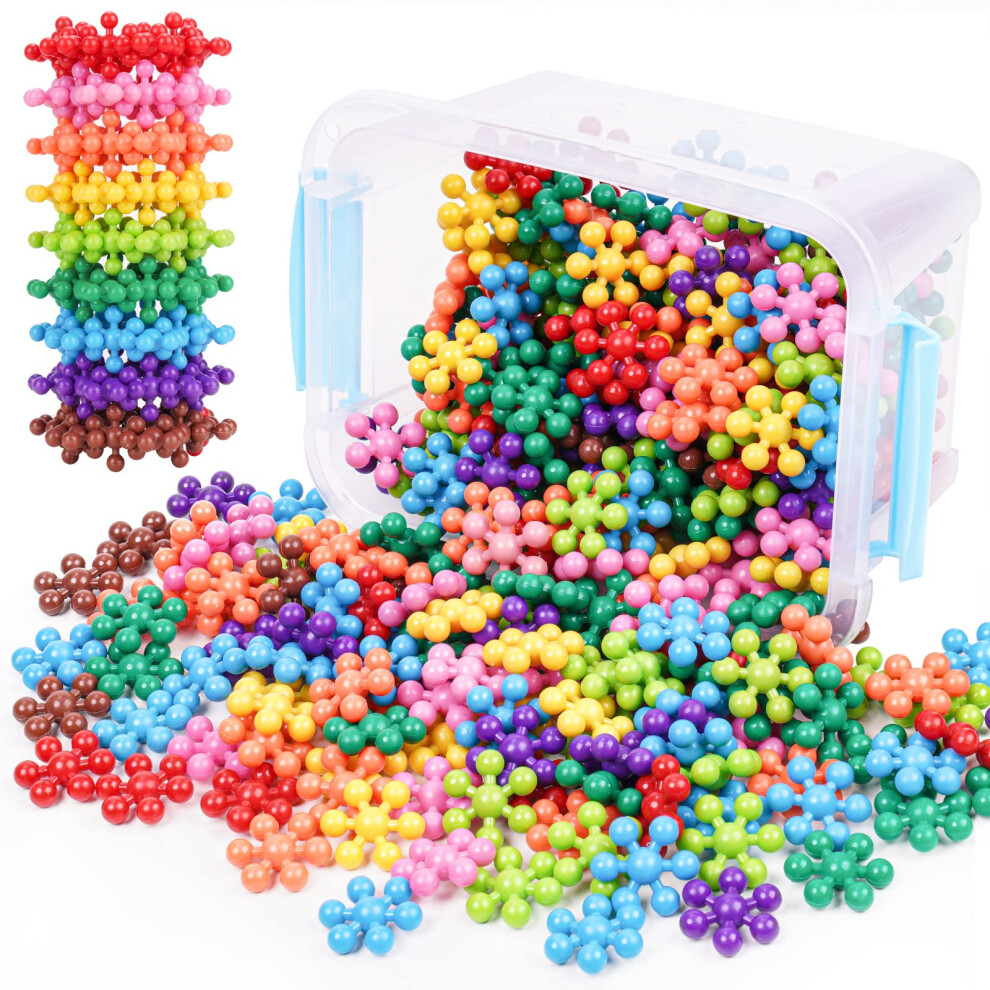 Nitoy Snowflake Interlocking Building Block Educational Toy 300Pcs For Kids Ages 3+ Multi-Color Solid Plastic Early Learning Creativity Stem Toy With