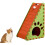 (Orange Triangle) Cat Scratcher Felt – Durable Felt Vertical & L-Shaped Horizontal Scratching Post, Wall-Mounted 1