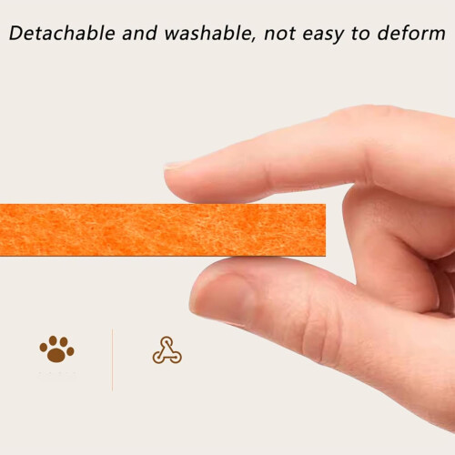 (Orange Triangle) Cat Scratcher Felt – Durable Felt Vertical & L-Shaped Horizontal Scratching Post, Wall-Mounted 1