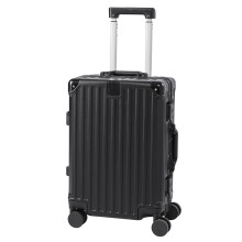 (Black) 20 Inch Suitcase with Combination Lock and USB Charging Port