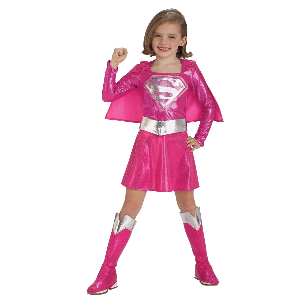 Photos - Fancy Dress Rubies 31355 Pink Supergirl Child Costume Size Small- Girls 4-6 Pink 882751S 