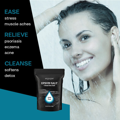 Aromasong Αλάτι Νεκρής Θάλασσας για Μπάνιο με 100% Αγνό Αλάτι Epsom - 5 Λίβρες 2
