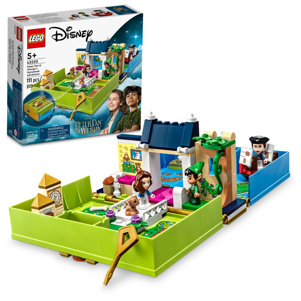 Lego Disney Peter Pan & Wendy's Storybook Adventure 43220 Portable Playset With Micro Dolls And Pirate Ship Travel Toy For Kids Ages 5 Plus
