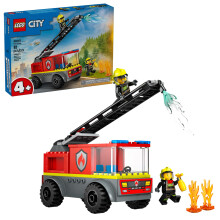 LEGO City Brandladderwagen voor peuters - Brandweerwagen met 2 brandweermanminifiguren Digitale handleiding voor jongens en meisjes vanaf 4 jaar - Ed