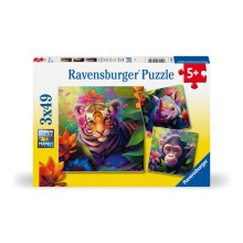 Ravensburger Jungle Babies 3x49 Piece Jigsaw Puzzle For Kids - Hvert stykke er unikke stykker passer perfekt sammen