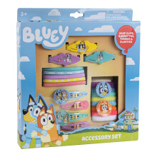 Luv Her Bluey Girls 20-teiliges Accessoire-Set mit 3 Haarspangen, 4 Haarklammern mit Druckknopf, 5 Gummib   ndern und 8 Frottee-Ponys     ab 3 Jahren