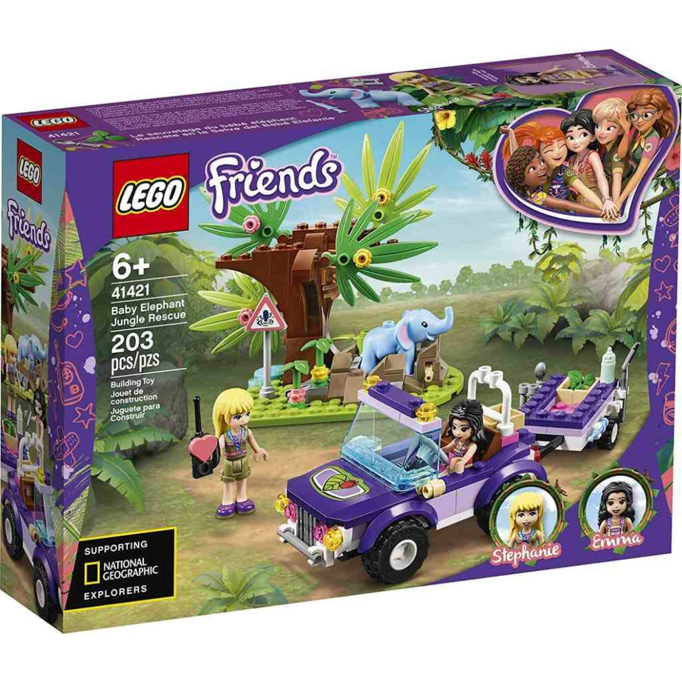 Lego Friends Baby Elephant Jungle Rescue 41421 Adventure Building Kit; Animal Rescue Playset That Comes With A Toy Truck And Trailer, Plus Friends Emm
