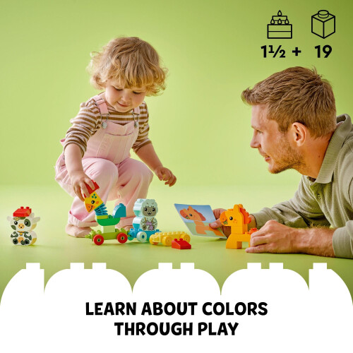 LEGO LEGO DUPLO Πρώτο Σετ Τρένου με Ζώα και Παιχνίδι Άλογο, Εκπαιδευτικό για Μωρά 1-3 ετών 1