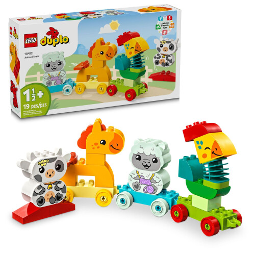LEGO LEGO DUPLO Πρώτο Σετ Τρένου με Ζώα και Παιχνίδι Άλογο, Εκπαιδευτικό για Μωρά 1-3 ετών