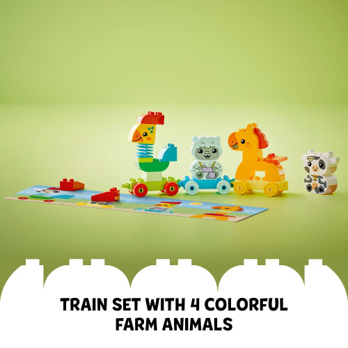 LEGO LEGO DUPLO Πρώτο Σετ Τρένου με Ζώα και Παιχνίδι Άλογο, Εκπαιδευτικό για Μωρά 1-3 ετών 2