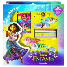 Luv Her Encanto Mädchen-Accessoire-Set, 20-teilig, mit 3 Haarspangen, 4 Haarklammern mit Druckknopf, 5 Gummibändern und 8 Frottee-Ponys, ab 3 Jahren