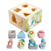 VOORKEUR VOOR KINDEREN Beatrix Potter Peter Rabbit Houten vormensorteerder voor peuters Inclusief 8 stuks, veelkleurig