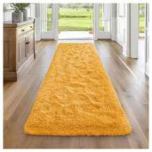 (Ochre, 80 x 150 cm) Non Slip Shaggy Rugs Carpet Runner Large Doormats