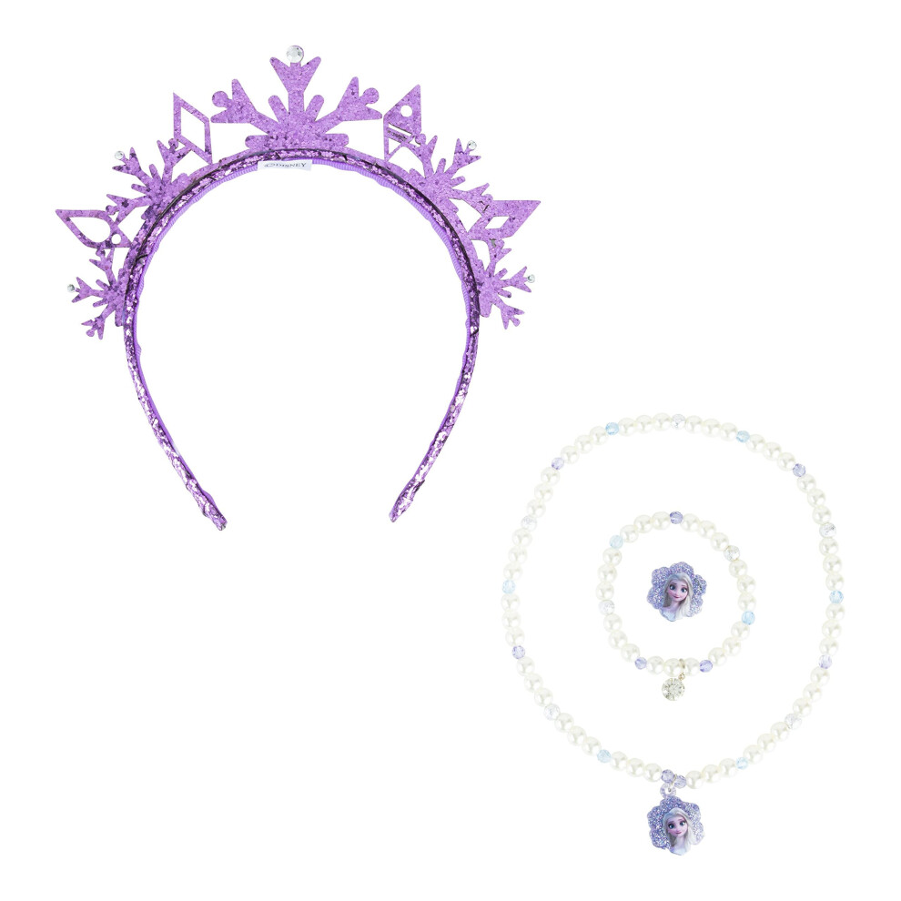 Ensemble D'accessoires De DéGuisement De Princesse Frozen Luv Her - Ensemble De Bijoux 4 PièCes - Bracelet En Forme De Poire Et DiadèMe Violet, C-image