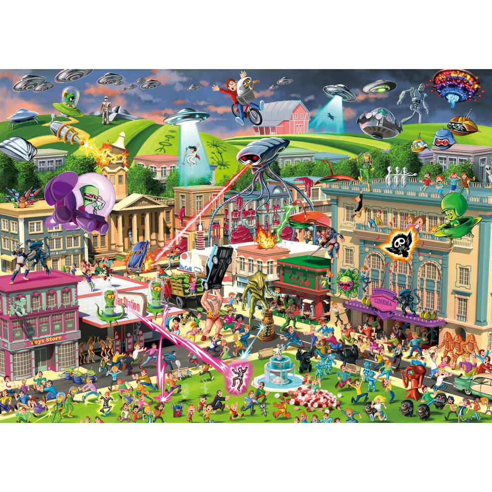 Photos - Jigsaw Puzzle / Mosaic Alien Attack Sci-Fi Classics 1000-Piece Jigsaw Puzzle for Adults | Interactive Brain Teaser Educational Toys & Games Home Ac