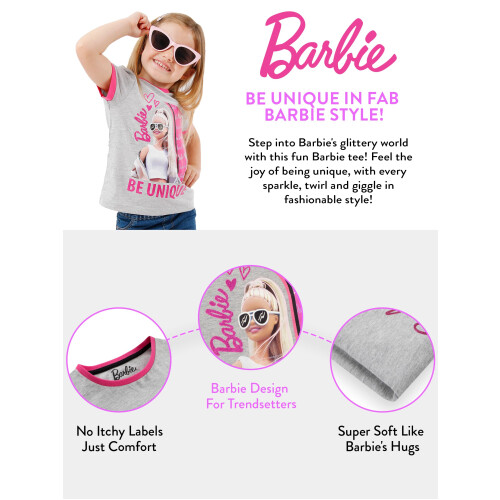 Barbie Μπλούζες Barbie για Κορίτσια | Επίσημα Αξεσουάρ | Έμπνευση Μπλούζα Γκρίζα 5 2