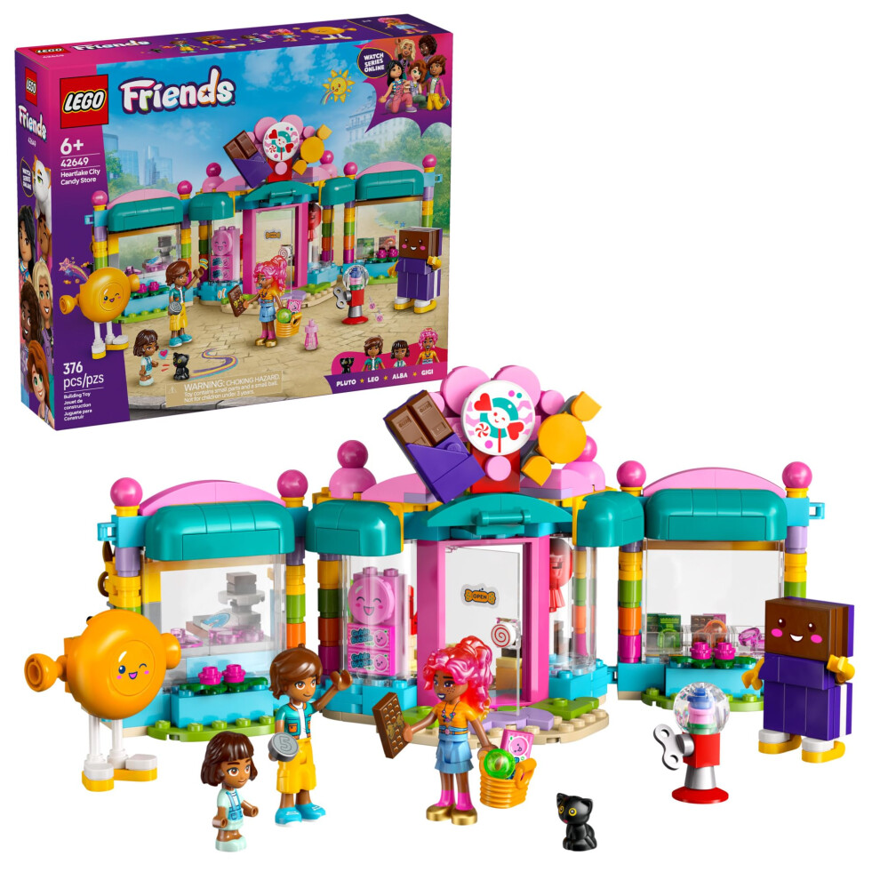 Lego Friends Heartlake City Candy Store Building Toy - Pretend Play Set For Kids, Girls And Boys, Ages 6+ - With 2 Minidolls, A Micro-Doll, And A Cat