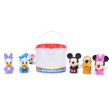 Mickey & Friends 6-delige badspuitemmerset. Badspeelgoed voor baby's en peuters Inclusief organizer-emmer met afvoer om uw waterspeelgoed voor in bad