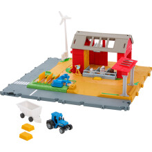 Matchbox Toy Car Playset Action Drivers Farm Adventure Set with 1:64 Scale Tractor Trailer 2 Hay Bales & Detachable Goat Horse & Cow Figures Real