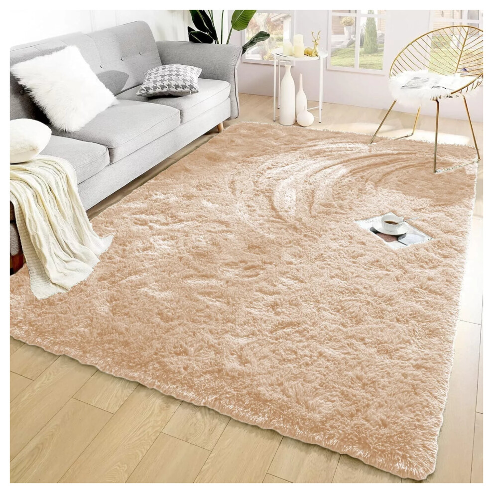 Imperial Rooms (Beige 120 X 170 Cm) Non Slip Shaggy Rugs Carpet Runner Large Doormats