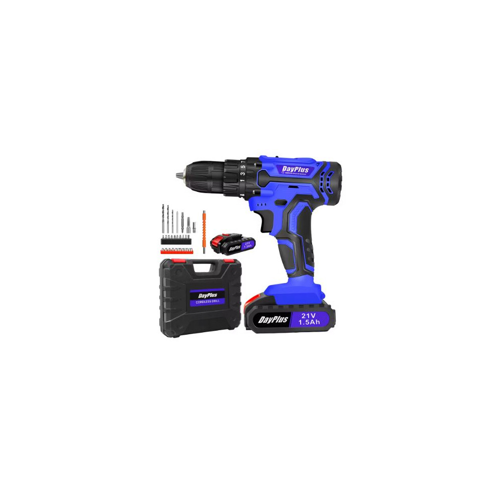 Cordless Drill & Screwdriver Kit 45Nm LED Light DIY Home & Garden Tool