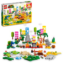 LEGO Super Mario Creativity Toolbox Maker Set 71418 Cre?r je eigen levels met figuren Gras Woestijn- en lavaconstructies Startcursus Uitbreidingsspee