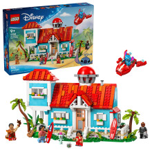 LEGO Disney Lilo en Stitch strandhuisspeelgoed - Bouwspeelset voor kinderen, meisjes en jongens vanaf 9 jaar - Inclusief 5 minifiguren - Disney cadea