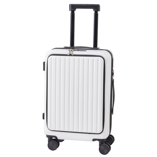 Living And Home (White) 20 Inch Front Opening Suitcase with TSA Lock and USB Charging Port 2